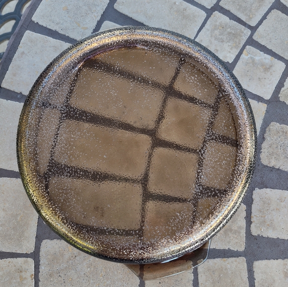 Vintage Glasbake Yellow Daisy Glass Smoked Amber Jeanette Cake / Casserole Dish - Picture 3 of 7